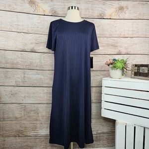 NWT Maudye Jayne Women's Ribbed Knit Midi Dress Short‎ Sleeve Open Back - Size S